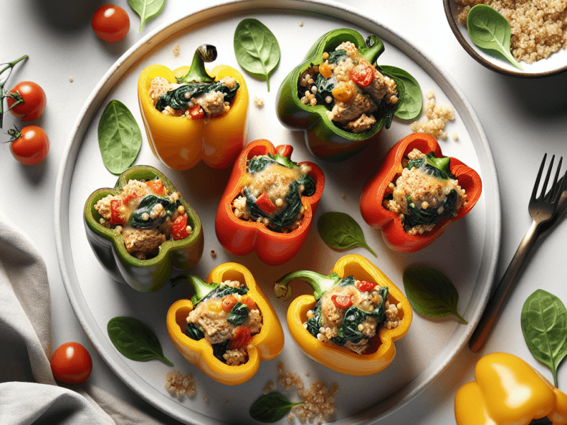 Turkey & Spinach Stuffed Peppers